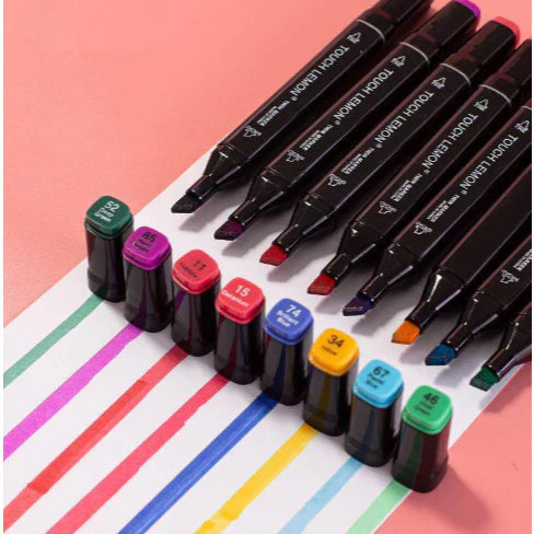Kit Bobbie Goods 50 Páginas Capa Dura +Estojo de Canetinhas com 24/36/48/60/80/120 Cores